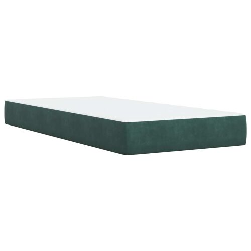 Boxspring krevet s madracem Tamnozelena 90 x 200 cm Baršun - Tamnozelena 90 x 200 cm Kristal s dugmadima Cijena