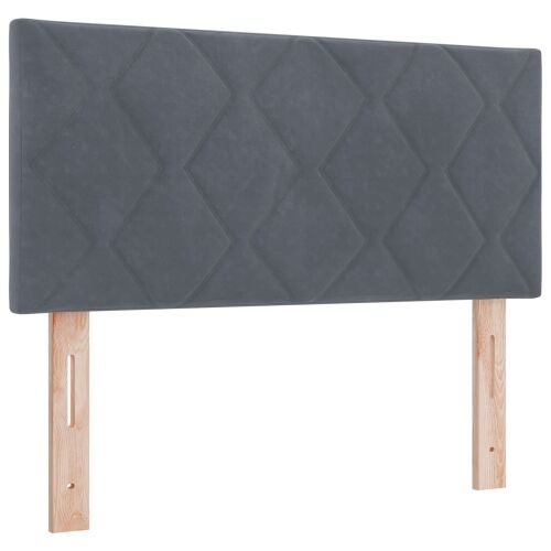 Boxspring krevet s madracem Tamnosiva 90 x 200 cm Baršun - Tamnosiva 90 x 200 cm Dizajn s rombovima Cijena
