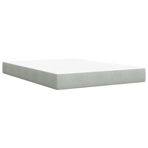 Boxspring krevet s madracem Svjetlosiva 140 x 200 cm Baršun - Svjetlosiva 140 x 200 cm Dizajn s rombovima Cijena