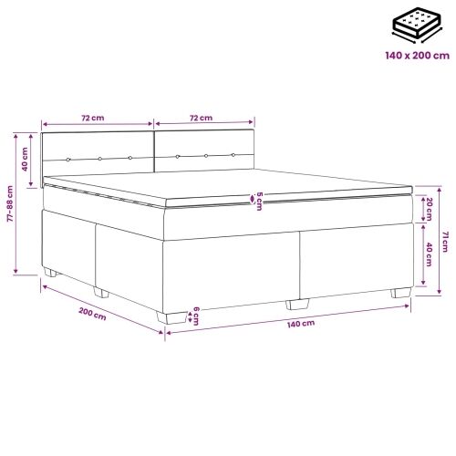 Boxspring krevet s madracem Tamno plava 140 x 200 cm Baršun - Plava 140 x 200 cm Prošiveno gumbima Cijena