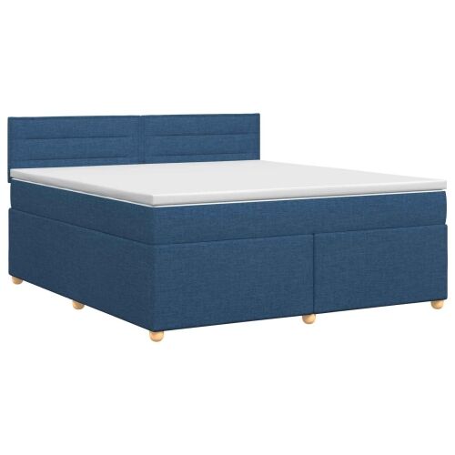 Boxspring krevet s madracem Plava 180 x 200 cm Tkanina - Plava 180 x 200 cm Dizajn linija Cijena
