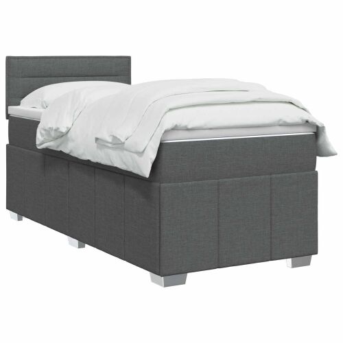 Boxspring krevet s madracem Tamnosiva 80 x 200 cm Tkanina - Tamnosiva 80 x 200 cm Dizajn linija Cijena