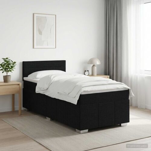 Boxspring krevet s madracem Crna 90 x 200 cm Tkanina - Crna 90 x 200 cm Dizajn linija Cijena