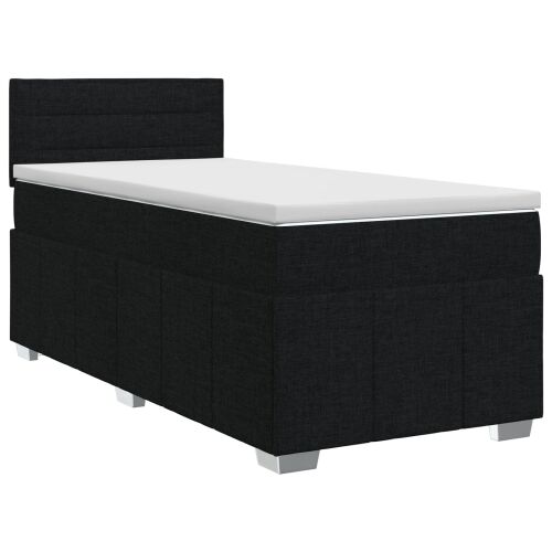 Boxspring krevet s madracem Crna 90 x 200 cm Tkanina - Crna 90 x 200 cm Dizajn linija Cijena