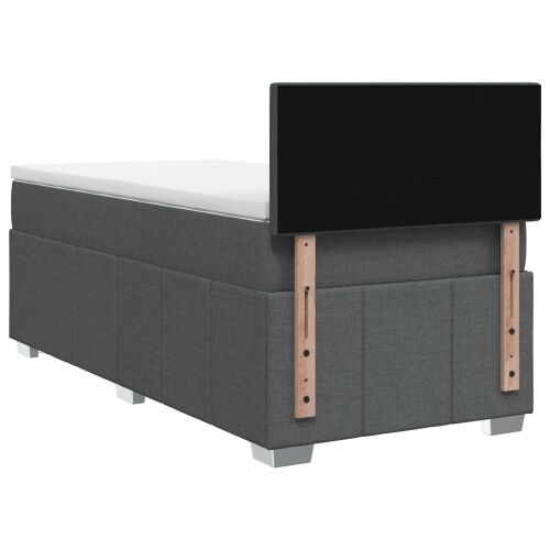 Boxspring krevet s madracem Tamnosiva 90 x 190 cm Tkanina - Tamnosiva 90 x 190 cm Dizajn s rombovima Cijena