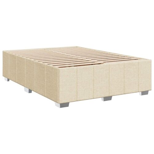 Boxspring krevet s madracem Krem 140 x 200 cm Tkanina - Krem 140 x 200 cm Prošiveno gumbima Cijena