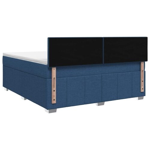 Boxspring krevet s madracem Plava 140 x 200 cm Tkanina - Plava 140 x 200 cm Prošiveno gumbima Cijena