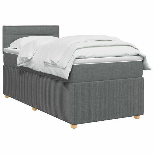 Boxspring krevet s madracem Tamnosiva 80 x 200 cm Tkanina - Tamnosiva 80 x 200 cm Dizajn linija Cijena