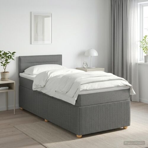 Boxspring krevet s madracem Tamnosiva 80 x 200 cm Tkanina - Tamnosiva 80 x 200 cm Dizajn linija Cijena