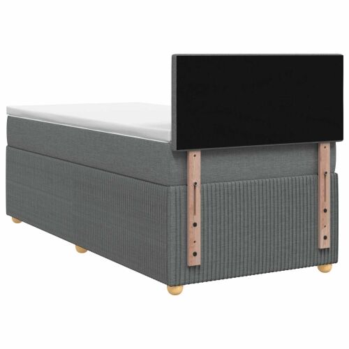 Boxspring krevet s madracem Tamnosiva 90 x 190 cm Tkanina - Tamnosiva 90 x 190 cm Dizajn s rombovima Cijena