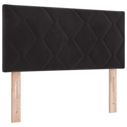 Boxspring krevet s madracem Crna 90 x 200 cm Baršun - Crna 90 x 200 cm Dizajn s rombovima Cijena