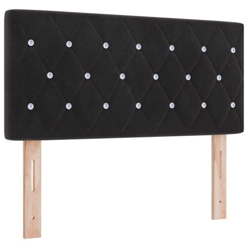 Boxspring krevet s madracem Crna 100 x 200 cm Baršun - Crna 100 x 200 cm Kristal s dugmadima Cijena
