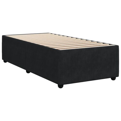 Boxspring krevet s madracem Crna 100 x 200 cm Baršun - Crna 100 x 200 cm Kristal s dugmadima Cijena