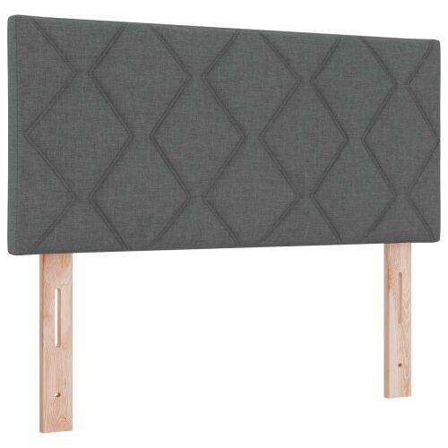 Krevet s box springom, madracem i LED-om Tamnosiva 100 x 200 cm - Tamnosiva 100 x 200 cm Dizajn s rombovima Cijena