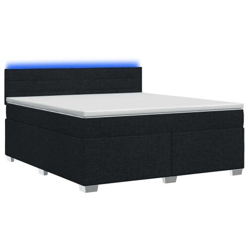 Krevet s box springom, madracem i LED-om Crna 180 x 200 cm - Crna 180 x 200 cm Dizajn linija Cijena