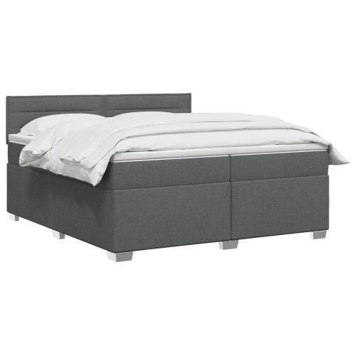 Krevet s box springom, madracem i LED-om Tamnosiva 200 x 200 cm - Tamnosiva 200 x 200 cm Dizajn linija Cijena