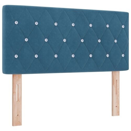 Krevet s box springom, madracem i LED-om Plava 90 x 200 cm - Plava 90 x 200 cm Kristal s dugmadima Cijena