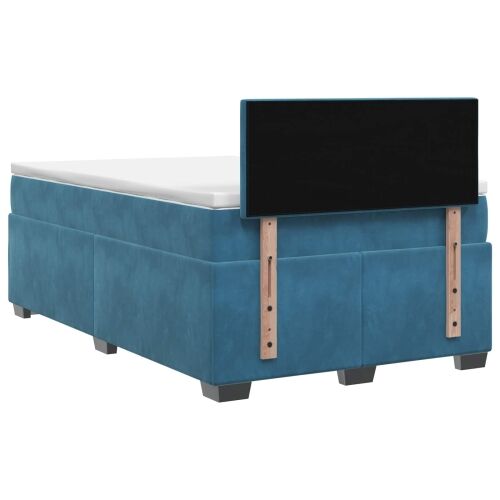 Krevet s box springom, madracem i LED-om Plava 120 x 200 cm - Plava 120 x 200 cm Kristal s dugmadima Cijena