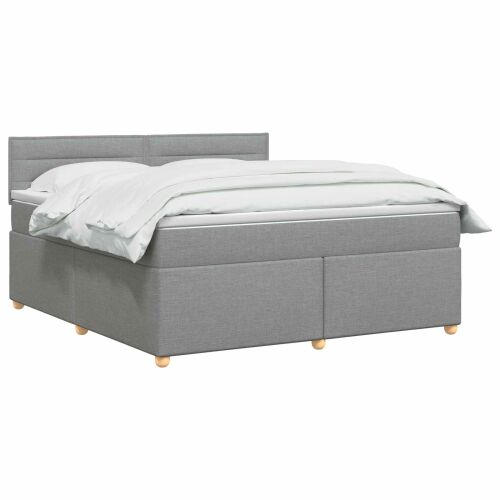Boxspring krevet s madracem Svjetlosiva 140 x 200 cm Tkanina - Svjetlosiva 140 x 200 cm Dizajn linija Cijena