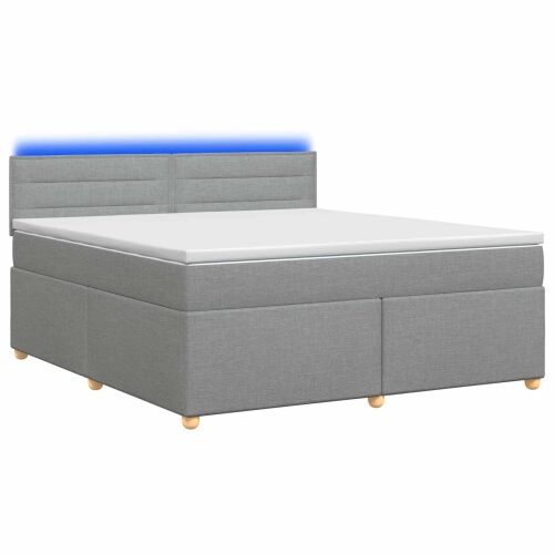 Boxspring krevet s madracem Svjetlosiva 140 x 200 cm Tkanina - Svjetlosiva 140 x 200 cm Dizajn linija Cijena