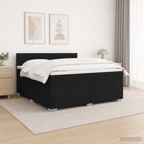 Boxspring krevet s madracem Crna 180 x 200 cm Tkanina - Crna 180 x 200 cm Dizajn linija Cijena