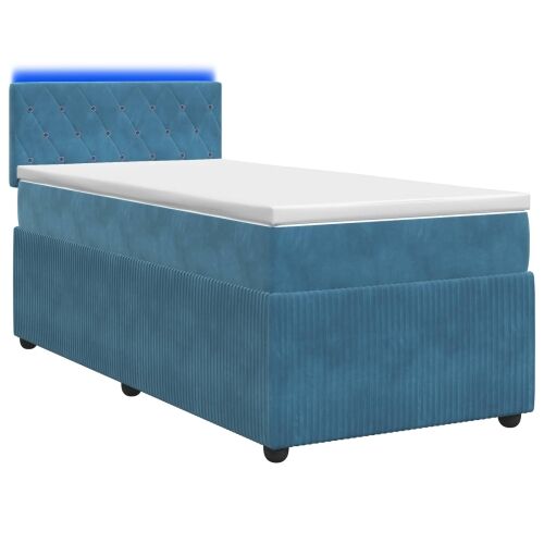 Boxspring krevet s madracem Plava 80 x 200 cm Baršun - Plava 80 x 200 cm Kristal s dugmadima Cijena