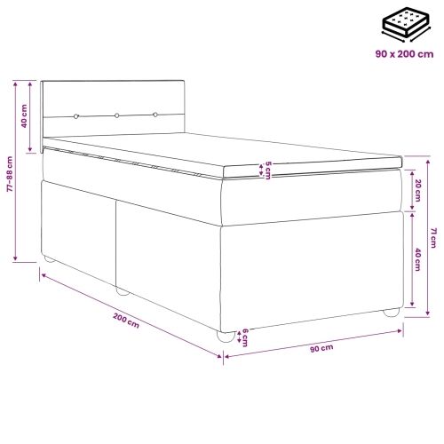 Boxspring krevet s madracem Tamnozelena 90 x 200 cm Baršun - Tamnozelena 90 x 200 cm Prošiveno gumbima Cijena