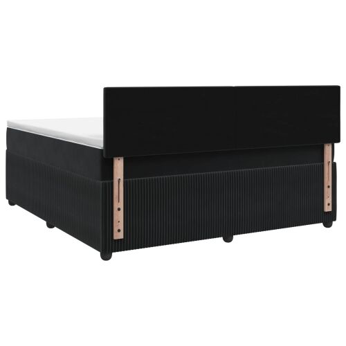 Boxspring krevet s madracem Crna 140 x 190 cm Baršun - Crna 140 x 190 cm Prošiveno gumbima Cijena