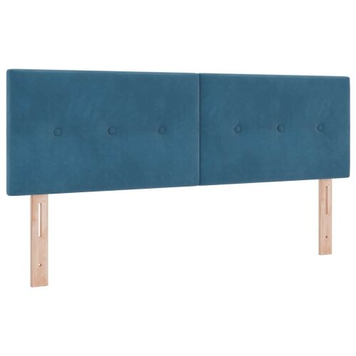 Boxspring krevet s madracem Plava 140 x 190 cm Baršun - Plava 140 x 190 cm Prošiveno gumbima Cijena
