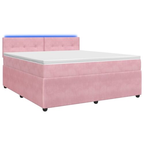 Boxspring krevet s madracem Ružičasta 160 x 200 cm Baršun - Ružičasta 160 x 200 cm Prošiveno gumbima Cijena