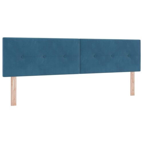 Boxspring krevet s madracem Plava 180 x 200 cm Baršun - Plava 180 x 200 cm Prošiveno gumbima Cijena