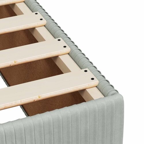 Krevet s box springom, madracem i LED-om Svjetlosiva Baršun - Svjetlosiva Jjedan Prošiveno gumbima Cijena