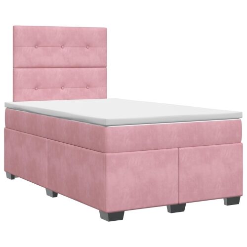 Boxspring krevet s madracem Ružičasta 120 x 200 cm Baršun - Ružičasta 120 x 200 cm Prošiveno gumbima Cijena