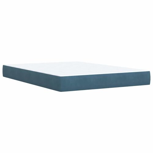 Boxspring krevet s madracem Plava 160 x 200 cm Baršun - Plava 160 x 200 cm Prošiveno gumbima Cijena