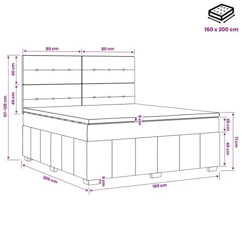 Boxspring krevet s madracem Plava 160 x 200 cm Tkanina - Plava 160 x 200 cm Prošiveno gumbima Cijena