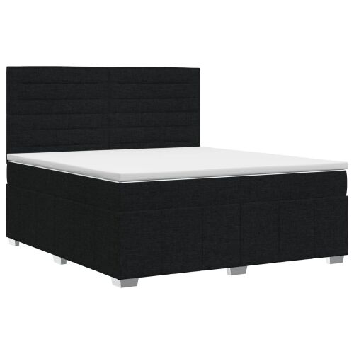 Boxspring krevet s madracem Crna 180 x 200 cm Tkanina - Crna 180 x 200 cm Dizajn linija Cijena