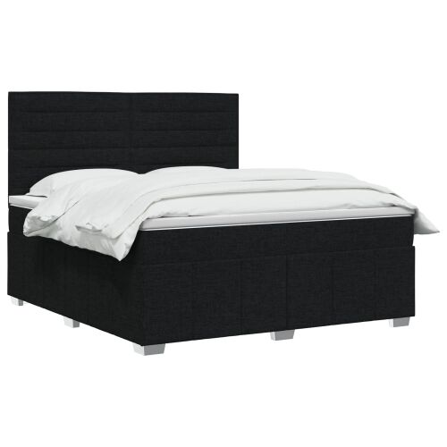 Boxspring krevet s madracem Crna 180 x 200 cm Tkanina - Crna 180 x 200 cm Dizajn linija Cijena
