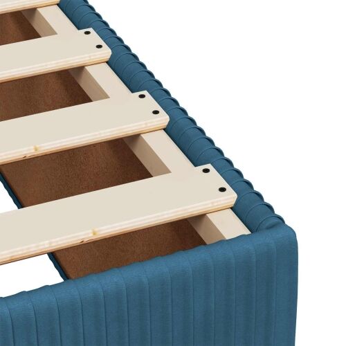 Boxspring krevet s madracem Plava 90 x 200 cm Baršun - Plava 90 x 200 cm Prošiveno gumbima Cijena