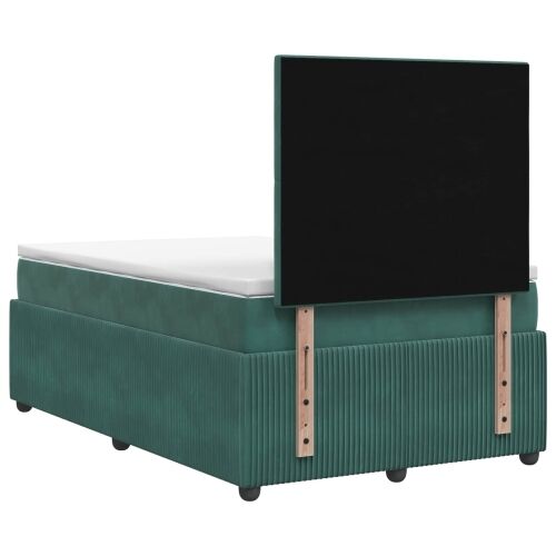 Boxspring krevet s madracem Tamnozelena 120 x 190 cm Baršun - Tamnozelena 120 x 190 cm Prošiveno gumbima Cijena