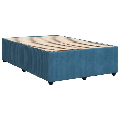 Boxspring krevet s madracem Plava 120 x 200 cm Baršun - Plava 120 x 200 cm Prošiveno gumbima Cijena
