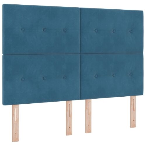 Boxspring krevet s madracem Plava 160 x 200 cm Baršun - Plava 160 x 200 cm Prošiveno gumbima Cijena
