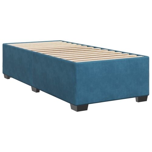 Boxspring krevet s madracem Plava 90 x 200 cm Baršun - Plava 90 x 200 cm Prošiveno gumbima Cijena