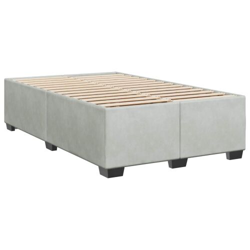 Boxspring krevet s madracem Svjetlosiva 120 x 200 cm Baršun - Svjetlosiva 120 x 200 cm Kristal s dugmadima Cijena