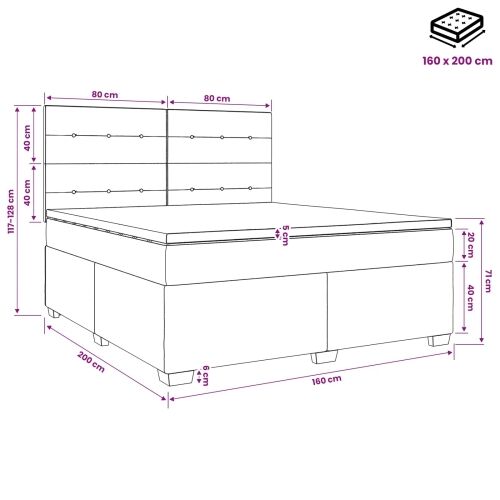 Boxspring krevet s madracem Ružičasta 160 x 200 cm Baršun - Ružičasta 160 x 200 cm Prošiveno gumbima Cijena