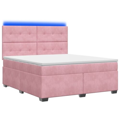 Boxspring krevet s madracem Ružičasta 160 x 200 cm Baršun - Ružičasta 160 x 200 cm Prošiveno gumbima Cijena