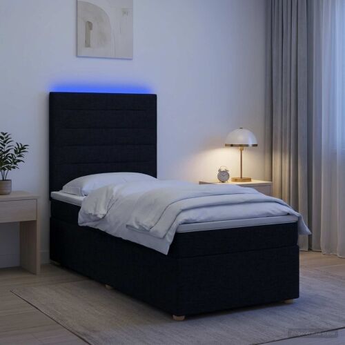 Boxspring krevet s madracem Crna 80 x 200 cm Tkanina - Crna 80 x 200 cm Dizajn linija Cijena