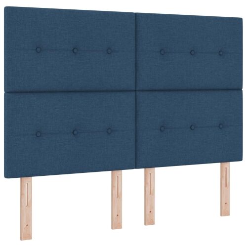 Boxspring krevet s madracem Plava 140 x 190 cm Tkanina - Plava 140 x 190 cm Prošiveno gumbima Cijena