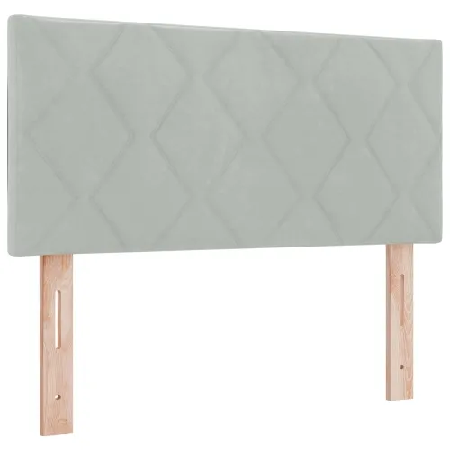 Podesivi krevet s madracem Svjetlosiva 90 x 190 cm Baršun - Svjetlosiva 90 x 190 cm Dizajn s rombovima Cijena