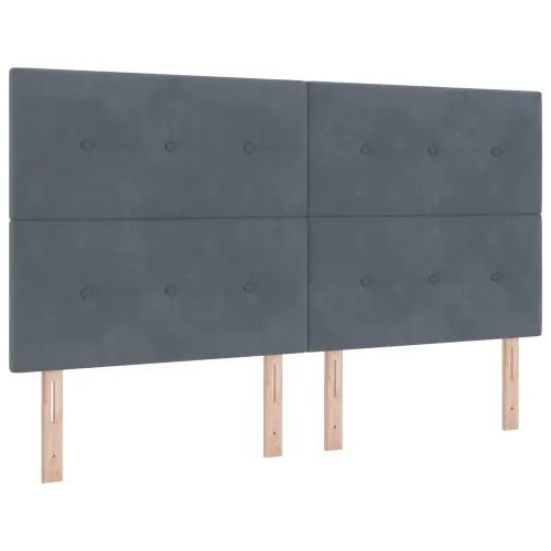 Krevet s madracem i skladištem Tamnosiva 200 x 200 cm Baršun - Tamnosiva 200 x 200 cm Prošiveno gumbima Cijena