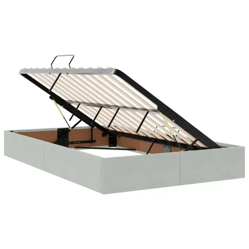 LED krevet za pohranu s madracem Svjetlosiva 120 x 200 cm - Svjetlosiva 120 x 200 cm Prošiveno gumbima Cijena